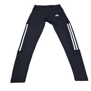 Adidas Aeroready Primegreen Womens Black 3-Stripes Leggings Small Activewear Str